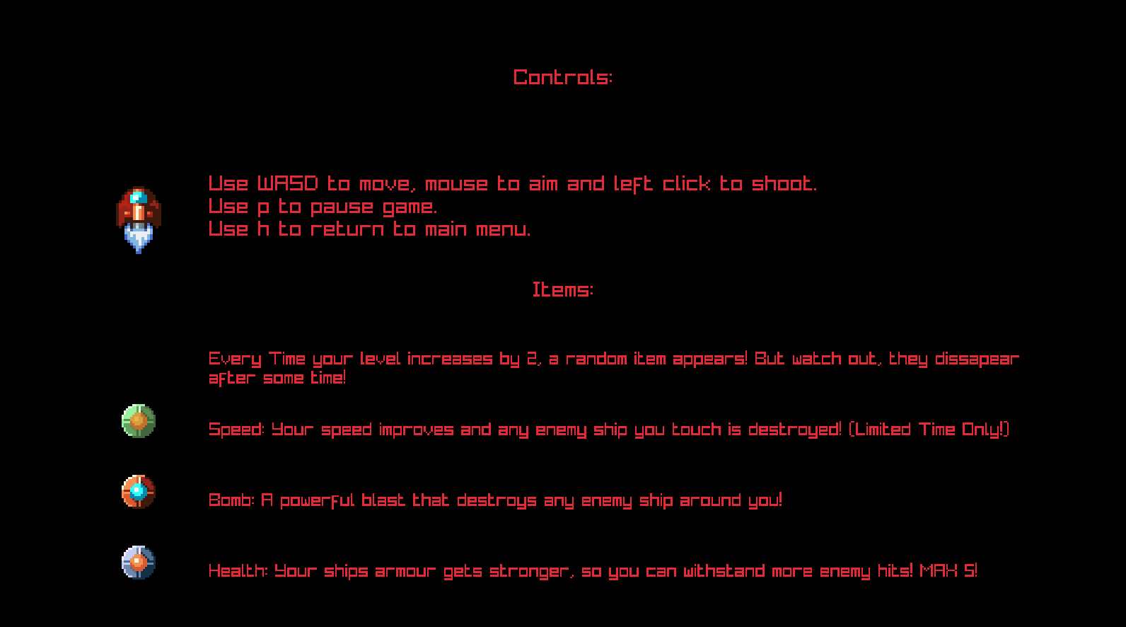 Tutorial screen explaining game mechanics